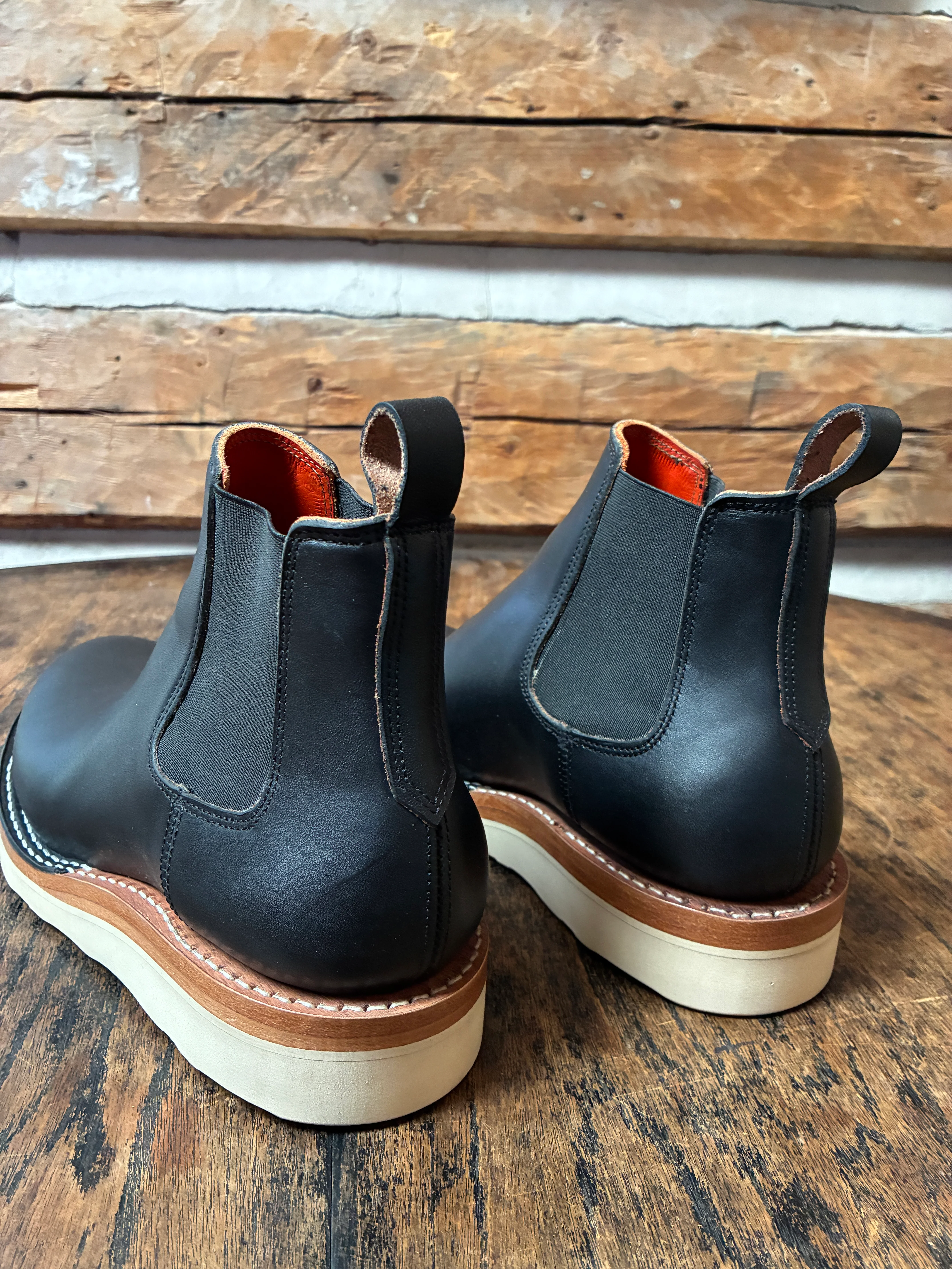 Chelsea in Black - White Wedge Sole - 40.5 EE - Image 4